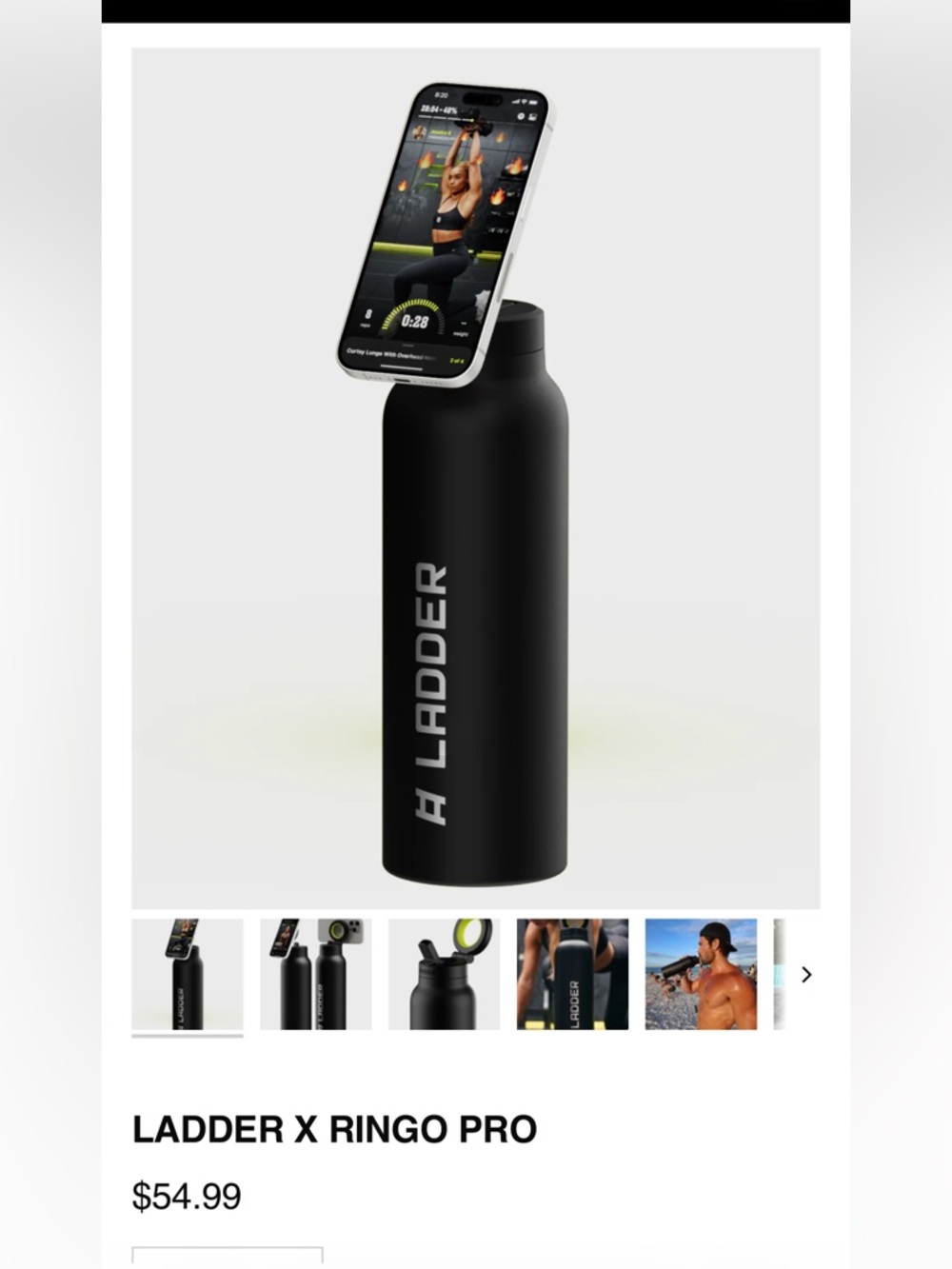 New Ladder x Ringo Water Bottle black magsafe